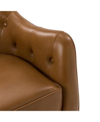Classic Melisa 28.5" Wide Genuine Leather Barrel chair