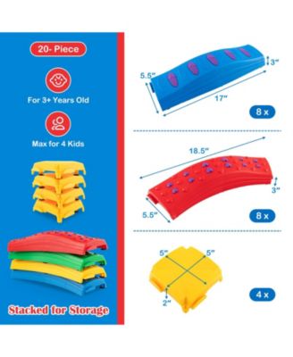 Colorful Kids Wavy Balance Beam with Textured Surface and Non-slip Foot Pads