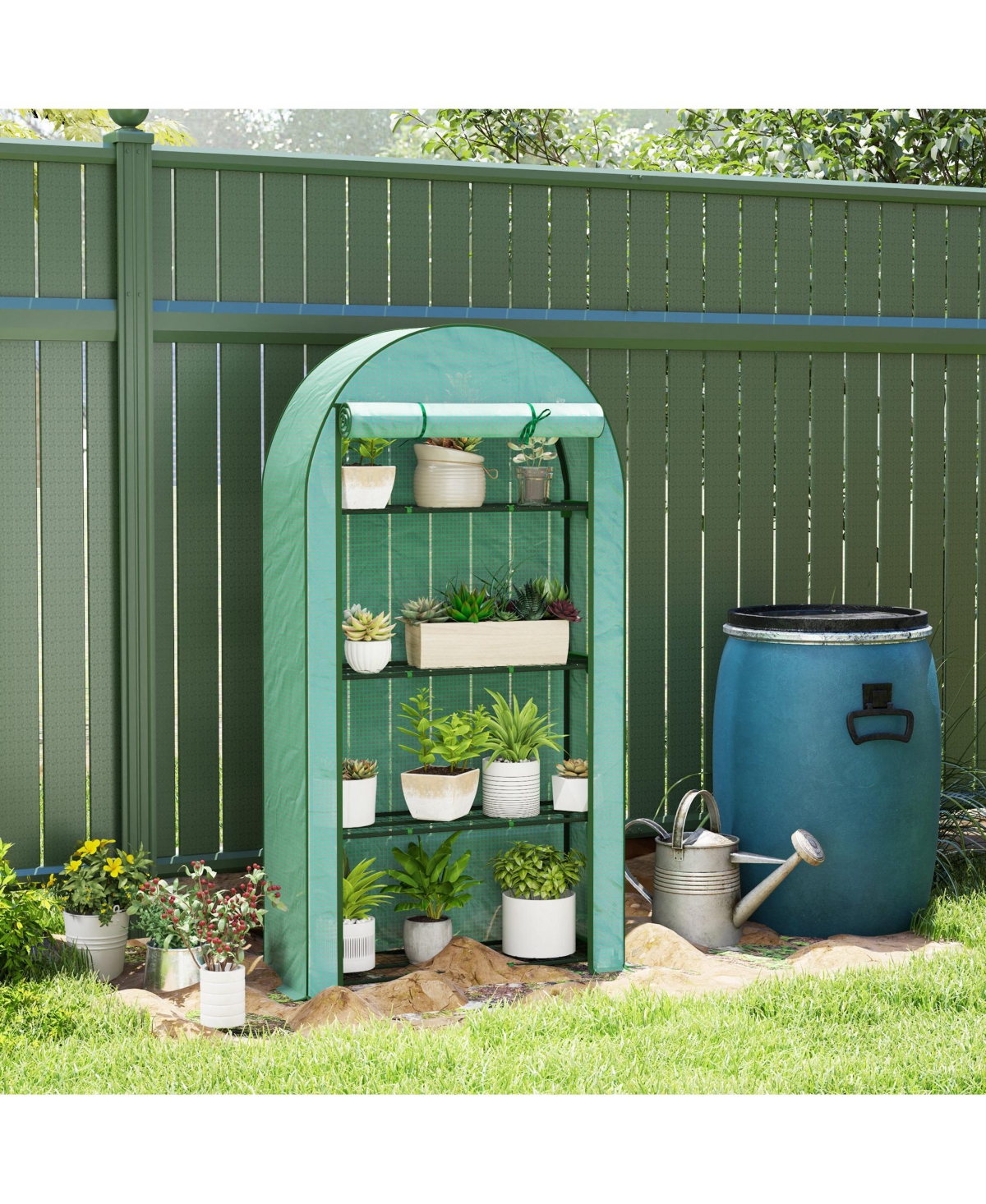 Outsunny Mini house with Roll-Up Door, Portable house