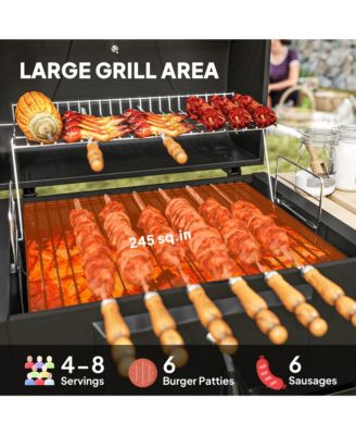 Charcoal BBQ Grill with Adjustable Charcoal Pan Barbecue Grill