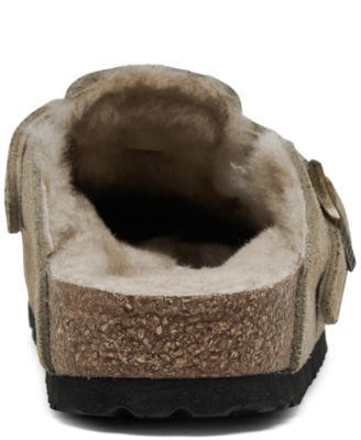 Women's Boston Shearling Suede Leather Clogs from Finish Line