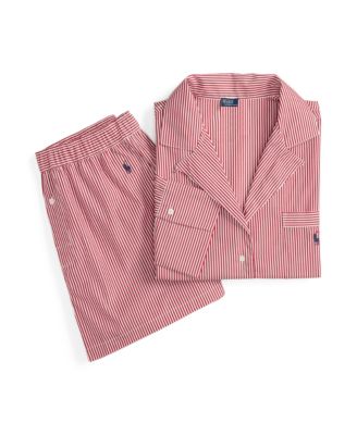 Women's 2-Piece Cropped Shirt and Boxer Shorts Pajama Set