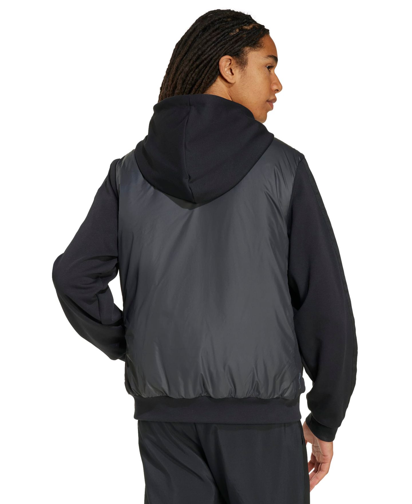 Мужская куртка adidas Essentials 3-Stripes Insulated Sportswear Hooded, цвет: Чёрный — фото 3