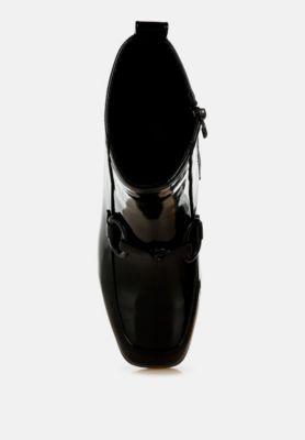 Womens Algol Textured Block Heel Ankle Boots