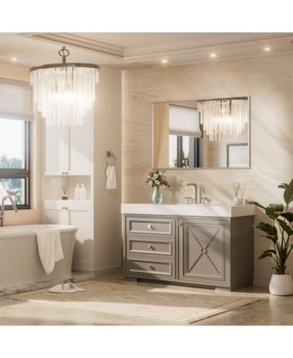 Inch Brushed Nickel Bathroom Vanity Mirror Metal Framed Over Sink Wall Mirror Horizontal/Vertical