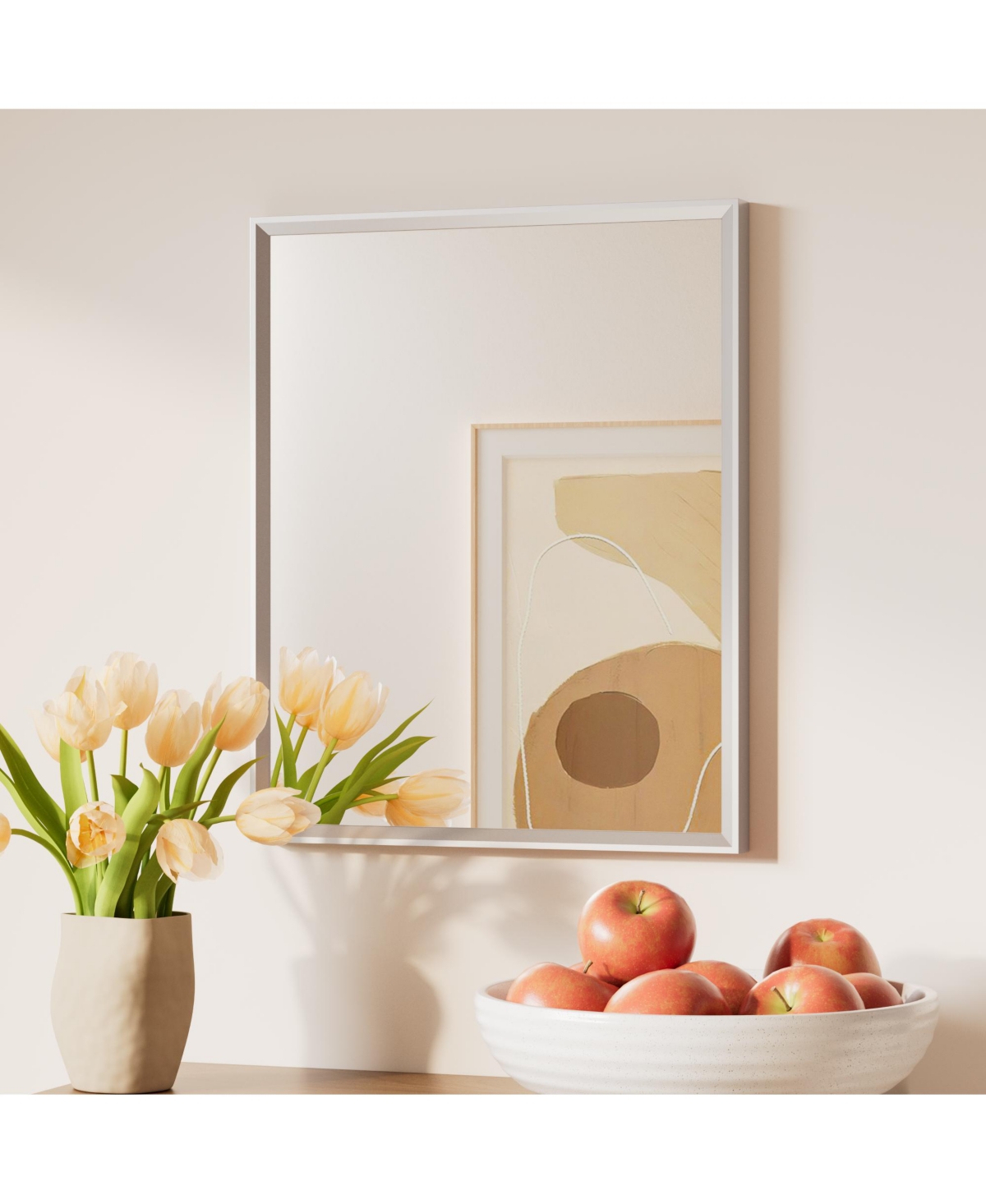 Keonjinn Inch Brushed Nickel Bathroom Vanity Mirror Metal Framed Over Sink Wall Mirror Horizontal/Vertical
