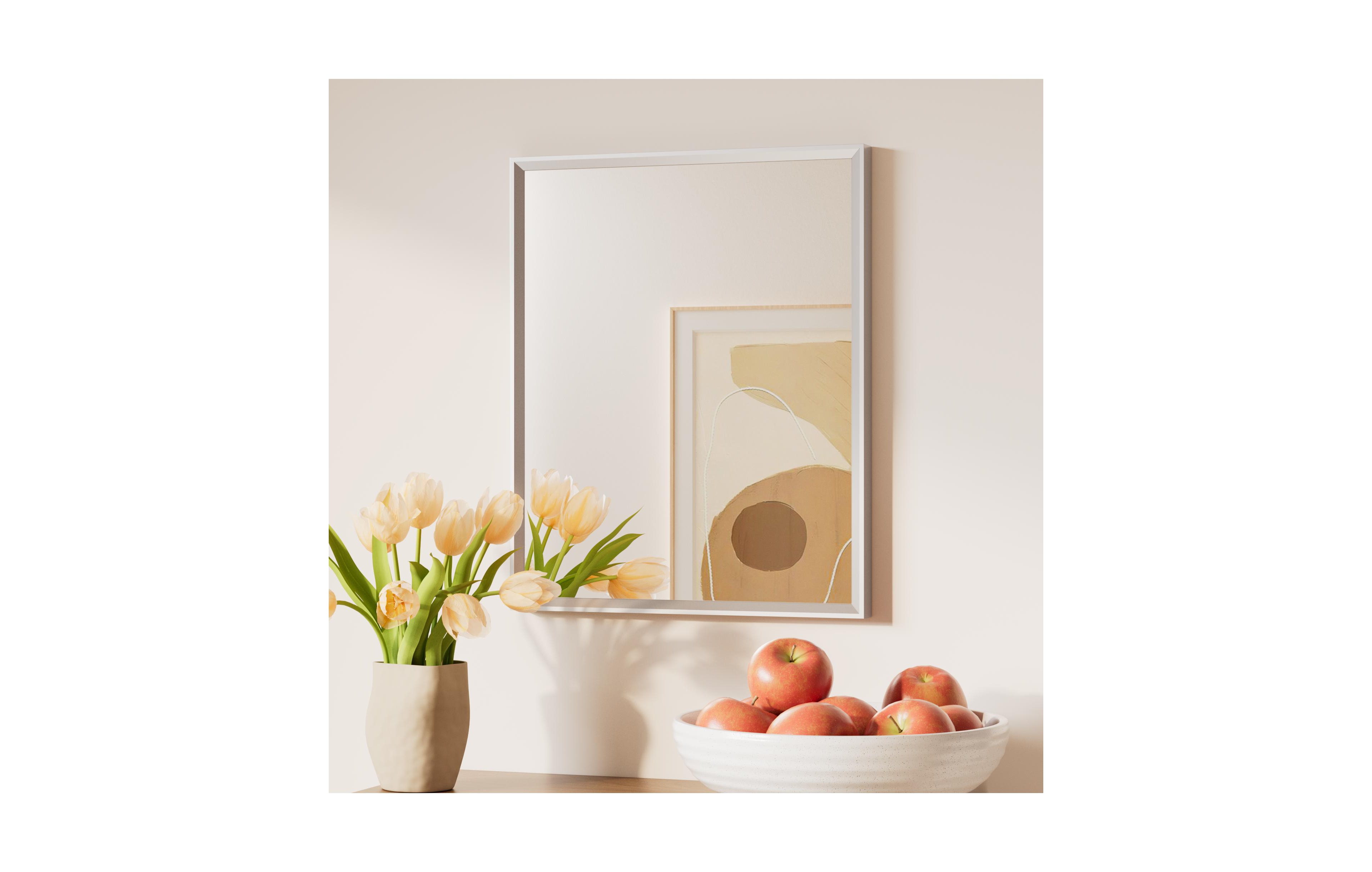 Keonjinn Inch Brushed Nickel Bathroom Vanity Mirror Metal Framed Over Sink Wall Mirror Horizontal/Vertical