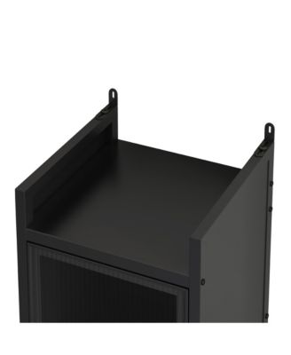 Modern Three-Tier Glass Door Cabinet with Four-Tier Storage for Living Room, Dining, Entryway, or Bathroom