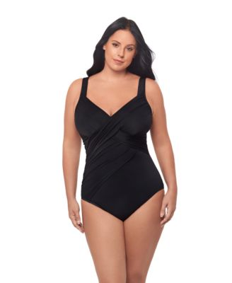 Miraclesuit - Plus Size Rock Solid Revele Tummy Control One Piece Swimsuit