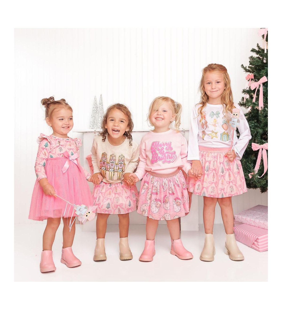 Sweet Wink Toddler Girls Pastel Nutcracker Patch Christmas Sweatshirt