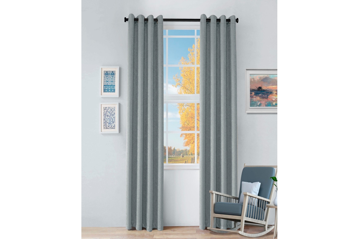 Superior Senna Textured Curtain Set of Panels with Grommet Header