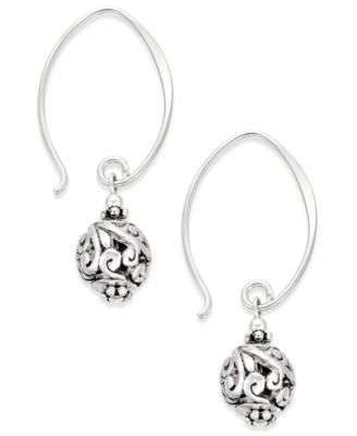 Jody Coyote - Filigree Orb Drop Earrings in Sterling Silver