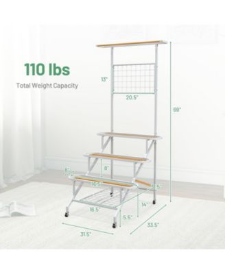 4-Tier Hanging Plant Stand with Hanging Bar