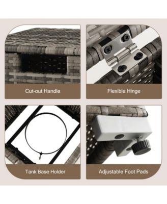 2-in-1 Patio Rattan Gas Propane Tank Cover for 20 lbs Propane Tanks