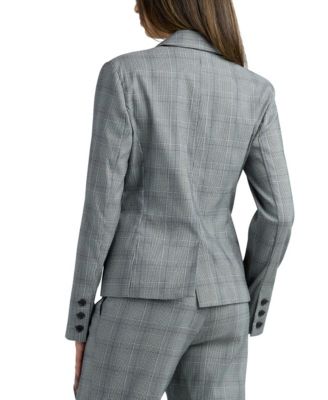 Junior's Millennium Notch Collar Check Blazer