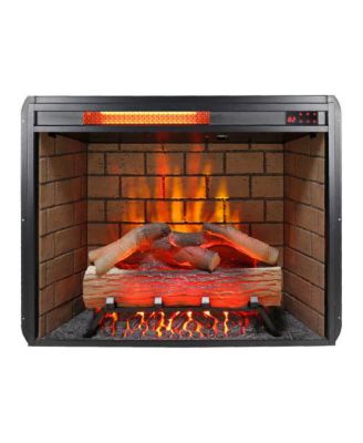 28inch Infrared Electric Fireplace Insert, Touch Panel Home Decor Heater, Smokeless Firebox