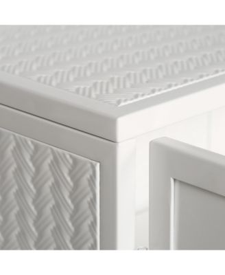 27.56" Two-Door Wall Cabinet with Glass Doors and Three-Tier Storage Featuring Woven Pattern for Living Spaces