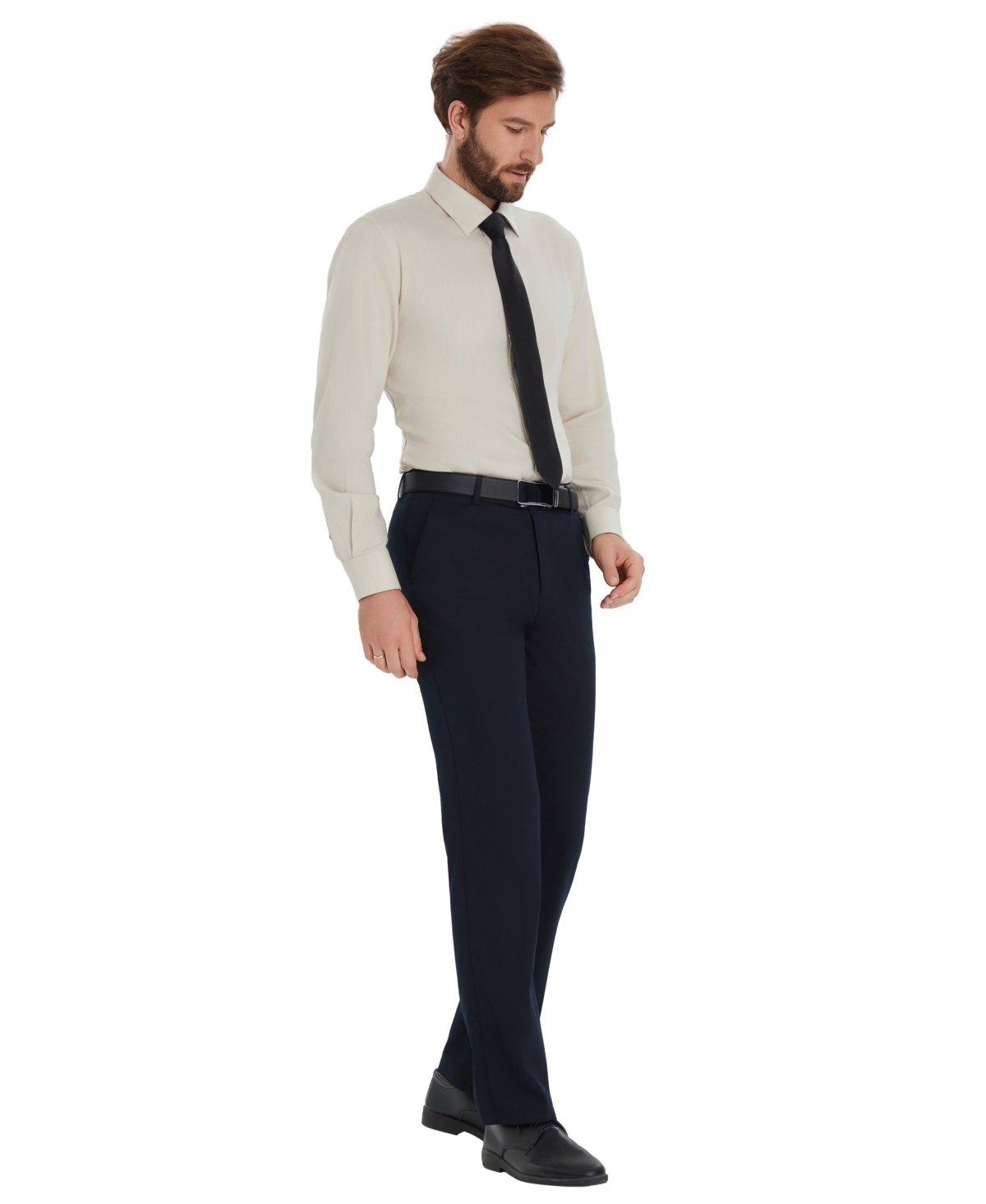 Alfani Men's Herringbone Slim-fit Dress Shirt, Macy's Exclusive In Neutral