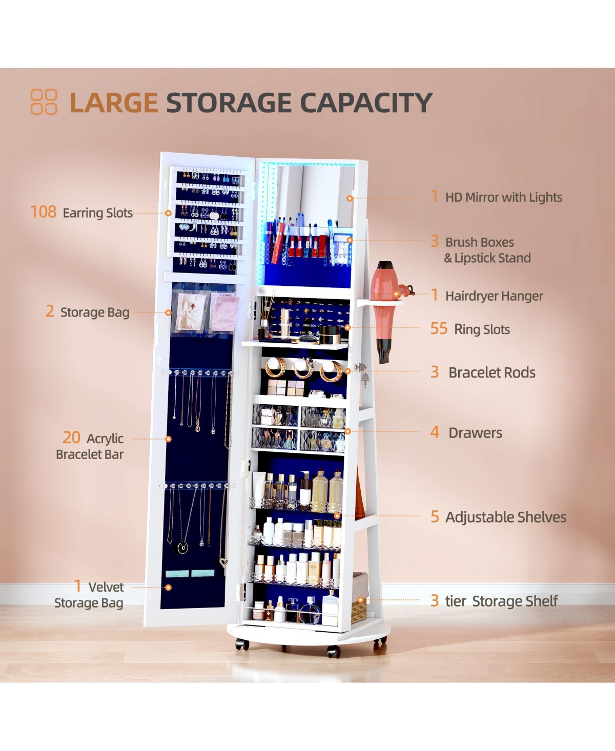 Vlsrka Solid Wood Wall Mirror