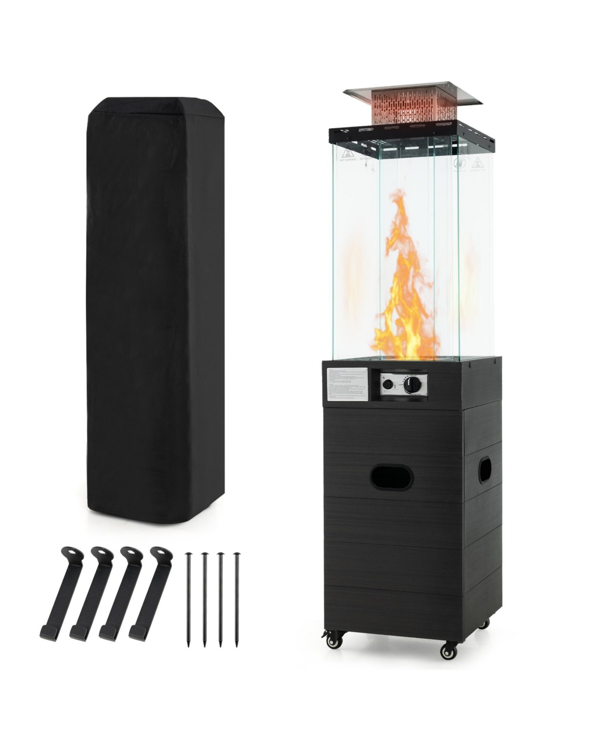 Sugift 40000 Btu Patio Heater Outdoor Propane Gas Heater with Cover and Wheels