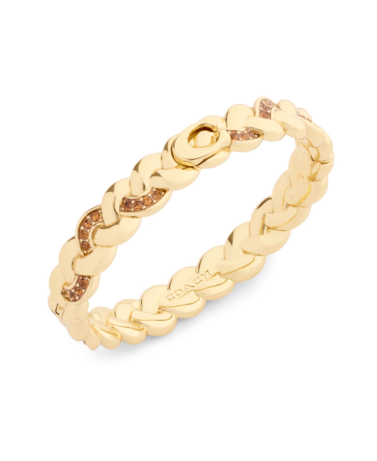 Coach Faux Stone Signature C Braided Bangle Bracelet