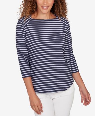Plus Size Classic Marine Stripe Knit Top