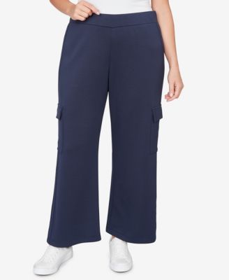 Plus Size Luxe Knit Cargo Ankle Pants