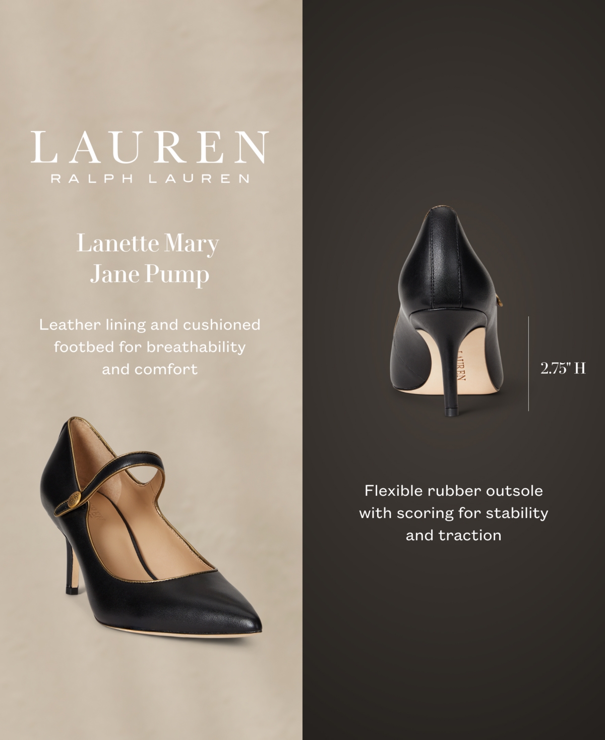 Lauren Ralph Women's Lanette Mary Jane Pump