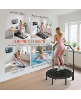 40" Foldable Mini Trampoline, Rebounder Trampoline for Adults,