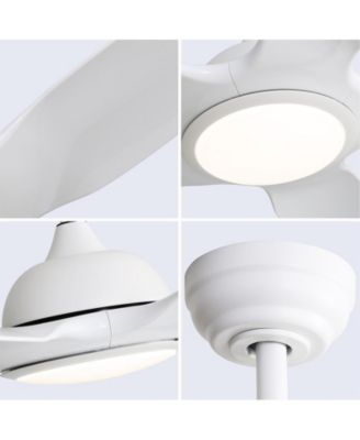 48-inch Matte White 5-Blade Ceiling Fan with Six Speed Remote Control and Forward Reverse Function for Indoor Use