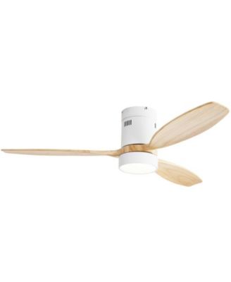 52-inch Modern White 3-Blade Flush Mount with Light and Remote Control