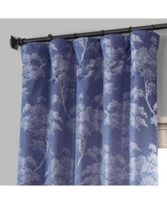 Sequoia Floral Faux Silk Jacquard Room Darkening Curtain