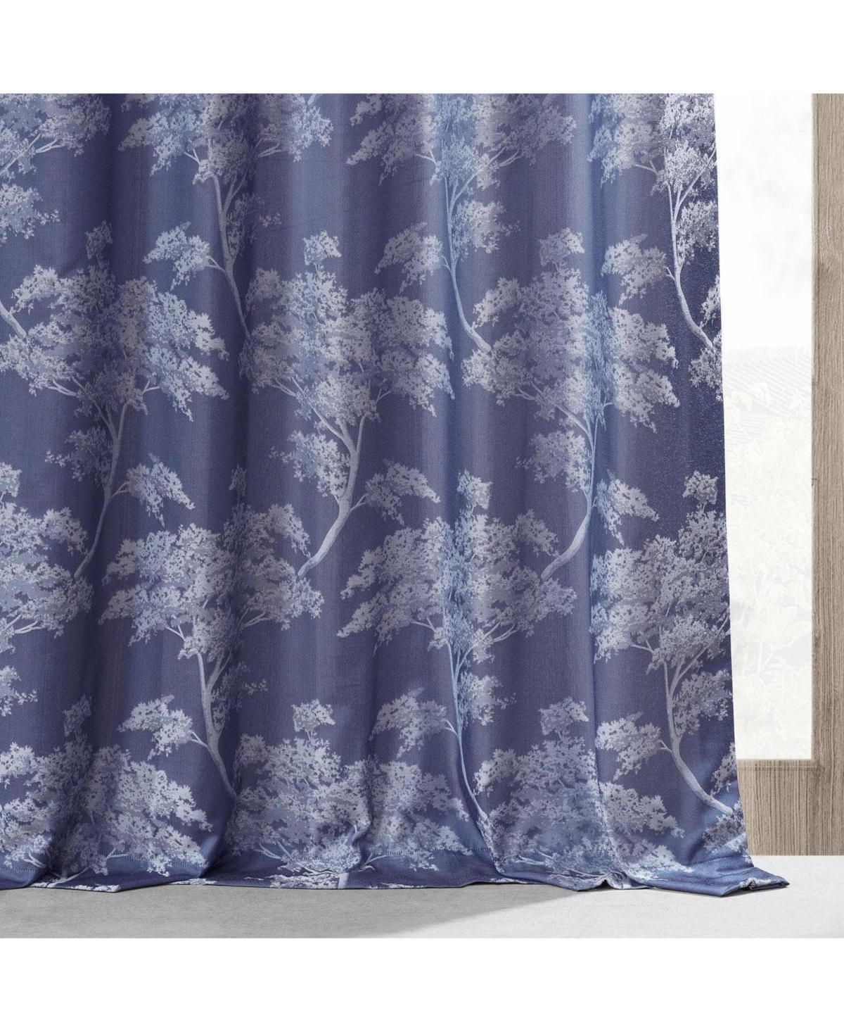 Half Price Drapes Sequoia Floral Faux Silk Jacquard Room Darkening Curtain