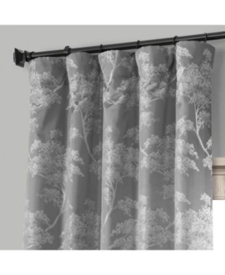 Sequoia Floral Faux Silk Jacquard Room Darkening Curtain