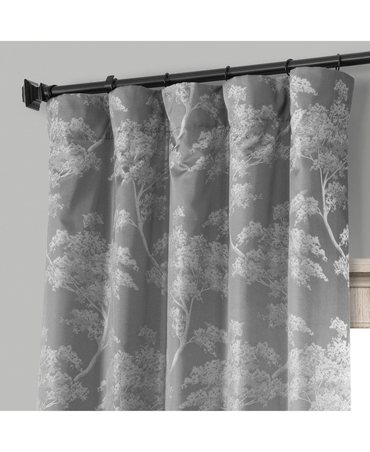 Half Price Drapes Sequoia Floral Faux Silk Jacquard Room Darkening Curtain