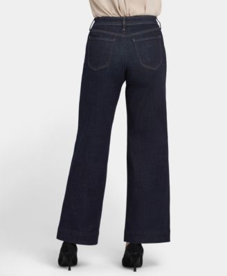 Women's Teresa Wide Leg Button Flap Jeans