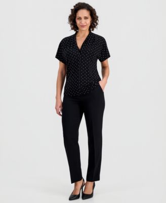 Women's Printed Flutter Sleeve Blouse