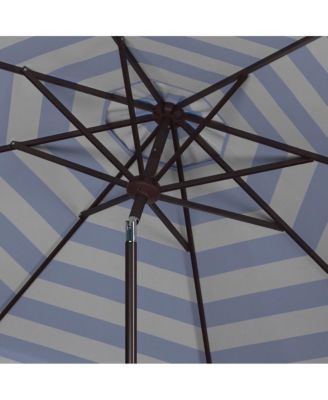 Maui Single Scallop Striped 9Ft Crank Push Button Tilt Umbrella