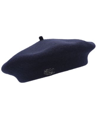 Women's Classic Wool Beret Hat with Script Logo