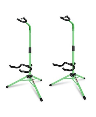 5Core Guitar Stand Pair Floor Folding Holder Soporte Para Guitarra for Acoustic Electric Bass - GSH HD D-BLU 2PK