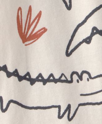 Baby Boys' Alligator Printed Snap-Up Romper