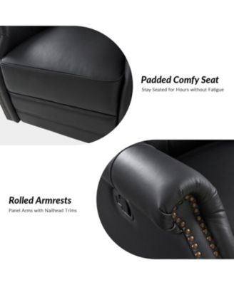 30.5" Wide Genuine Leather Manual Recline, Contemporary Style Osvaldo Recliner Chair