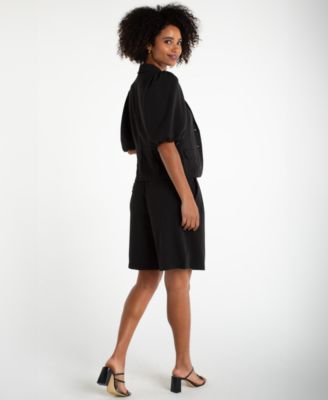 Women's Notch Collar Balloon Sleeve Blazer