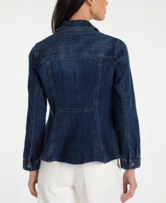 Women's Fit and Flare Trucker Denim Collar Jacket