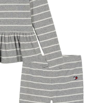 Girls' 4-6X Crewneck Top and Flared Leg Pants, 2-Piece Set