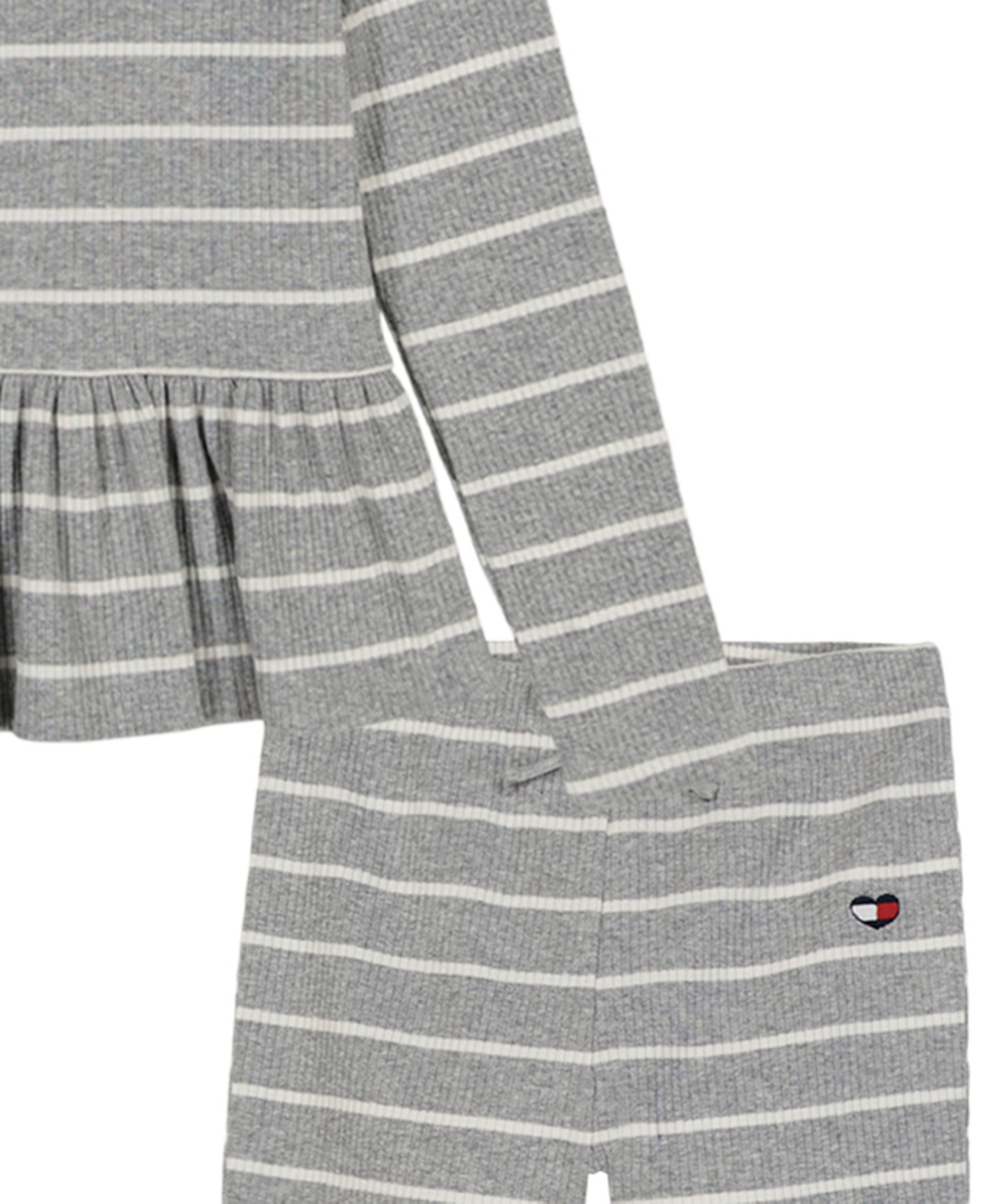 Tommy Hilfiger Girls 4-6X Crewneck Top and Flared Leg Pants, 2-Piece Set