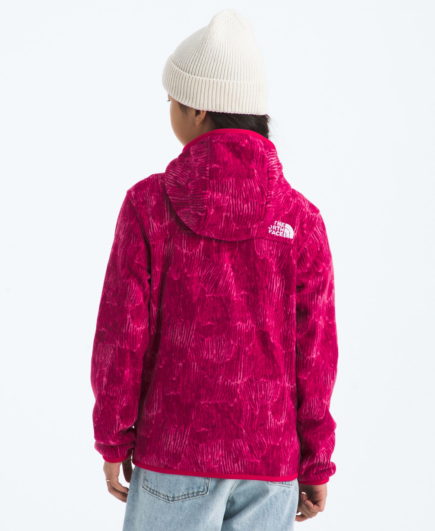 Детское худи The North Face Glacier Full-Zip Printed, цвет: Глубокий пурпурный розовый — фото 4