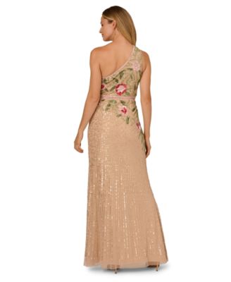 Women's Beaded Mermaid One Shoulder Ball Gown