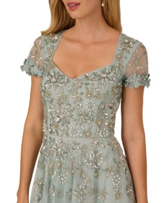 Women's Embellished Short-Sleeve Ball Gown