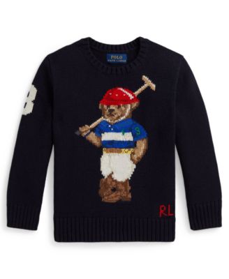 Polo Ralph Lauren - Boys' 2T-7 Polo Bear Crewneck Sweater